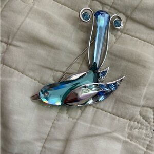 Swarovski crystal bird brooch